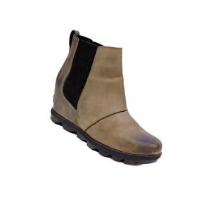 Sorel Joan of Arctic Leather Booties Distressed Look Hidden Heel Ankle Boots 8.5